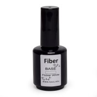 Haft-Gel Fiber Base Flicker White 15ml, schnellh&auml;rtend UV/LED