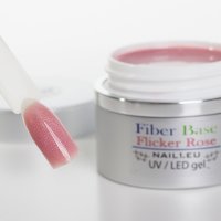 Haft-Gel Fiber Base Flicker Rose 15ml, schnellh&auml;rtend UV/LED